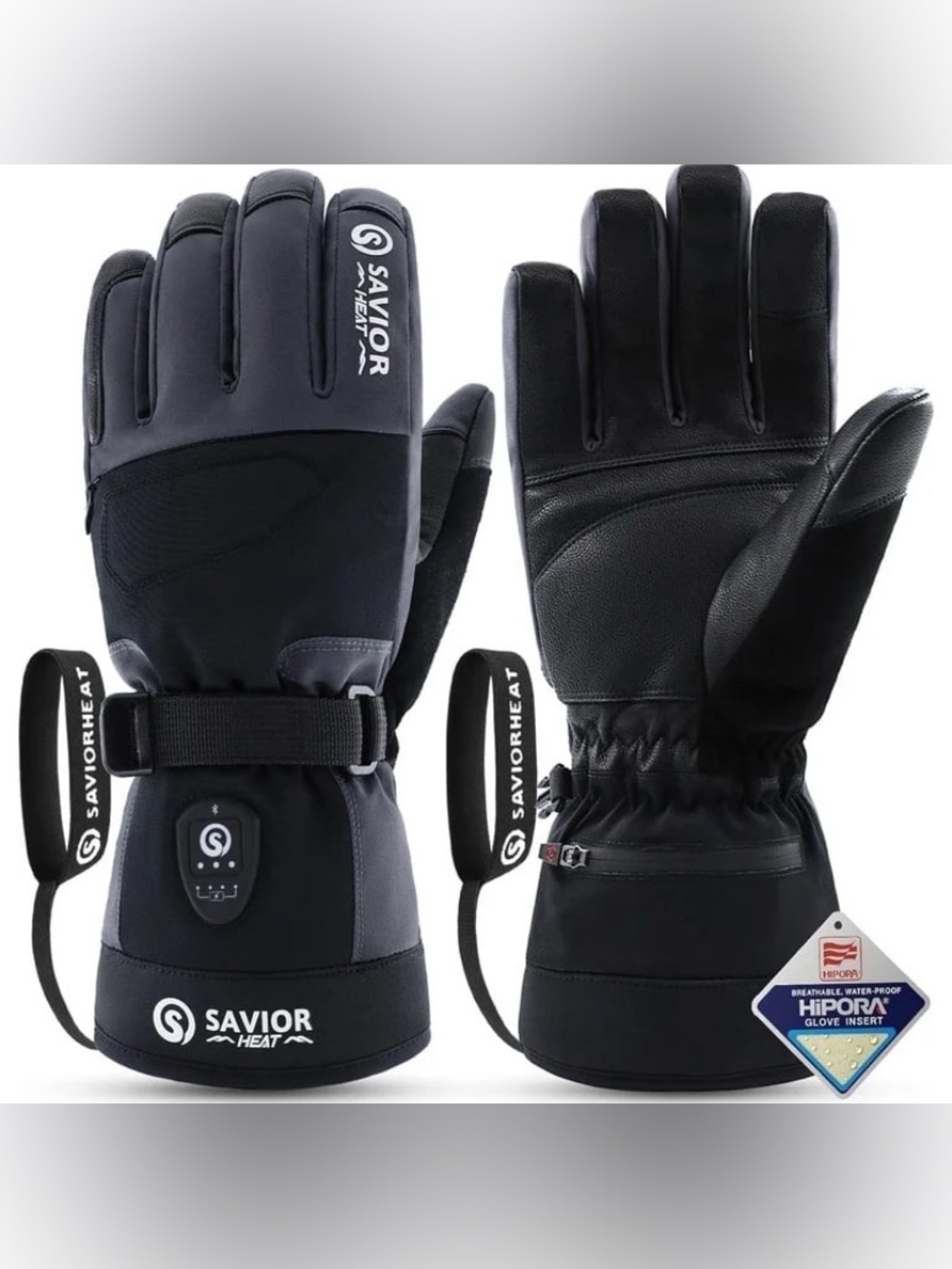 Men's Heated Winter Gloves - Black/Grey